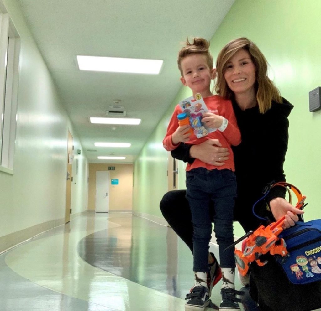 Mom, Kerri Fitzsimmons hugs son, Crosby, who lives with Morquio A Syndrome