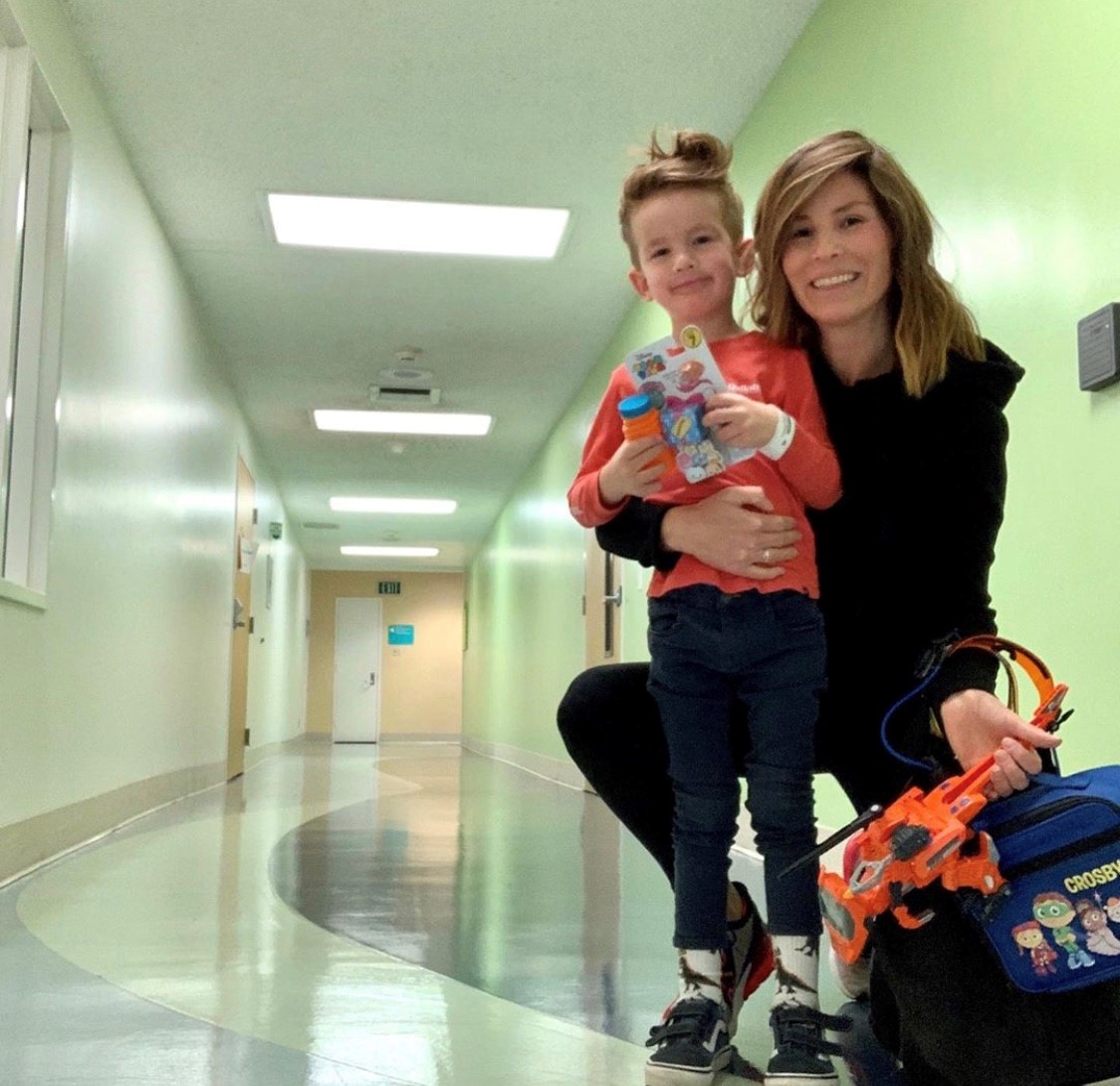Mom, Kerri Fitzsimmons hugs son, Crosby, who lives with Morquio A Syndrome